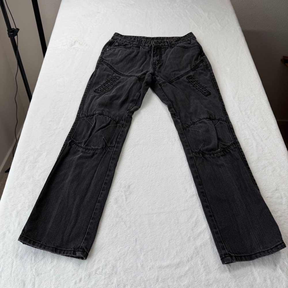 Etzo Denim Moto Jeans Mens 30x32 Black Good Paneled E6032 Streetwear Cyberpunk
